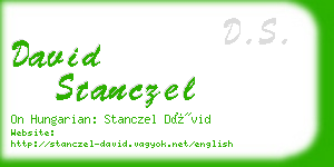 david stanczel business card
